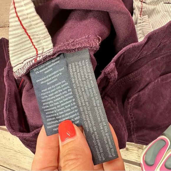 tommy hilfiger dark purple plum corduroy greenwich skinny pants sz 14 - Picture 5 of 9